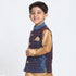 Vastramay Silk Blend Blue and Rose Gold Baap Beta Ethnic Jacket